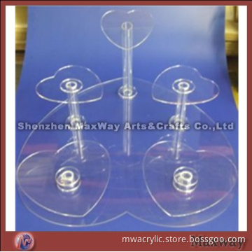Transparent Heart-shaped Acrylic Cupcake Stand Rack